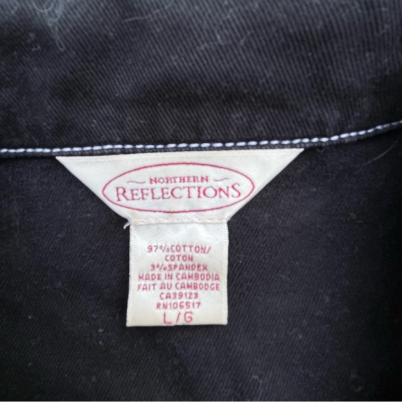 Northern Reflections Black Jean Jacket With White Stitching - Picture 5 of 10